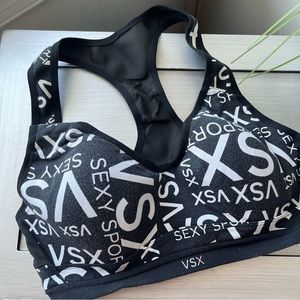 Victoria’s Secret Black & White VSX Sports Bra Sz 34 B